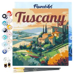 Figuredart Mini Peinture Par Numros 20X20Cm Avec Cadre T En Toscane | Paysages