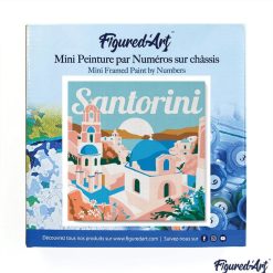 Figuredart Mini Peinture Par Numros 20X20Cm Avec Cadre Lever De Soleil Santorin | Ville