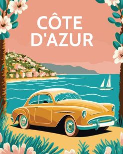 Figuredart Affiche Vintage Cte D'Azur | Paysages