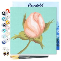 Figuredart Mini Peinture Par Numros 20X20Cm Avec Cadre Fleur En Bouton | Fleurs