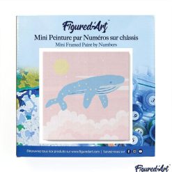 Figuredart Mini Peinture Par Numros 20X20Cm Avec Cadre Baleine Bosse | Animaux