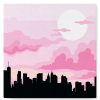 Figuredart Mini Peinture Par Numros 20X20Cm Avec Cadre New York Sous Un Ciel Ros | Ville