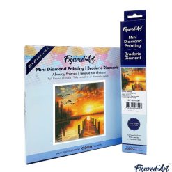 Figuredart Mini Diamond Painting 25X25Cm - Coucher De Soleil Sur Le Lac Dor | Broderie Diamant Paysages