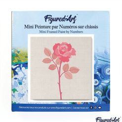 Figuredart Mini Peinture Par Numros 20X20Cm Avec Cadre Rose Sur Tige | Fleurs