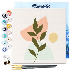 Figuredart Mini Peinture Par Numros 20X20Cm Avec Cadre Plante 4 | Fleurs