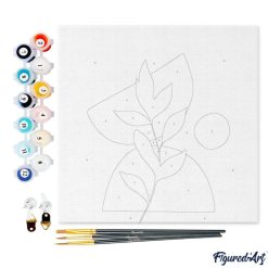 Figuredart Mini Peinture Par Numros 20X20Cm Avec Cadre Plante 4 | Fleurs