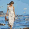 Figuredart Femme Marchant Au Bord De Mer | Romantique