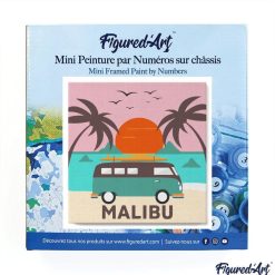 Figuredart Mini Peinture Par Numros 20X20Cm Avec Cadre Plage Malibu | Paysages