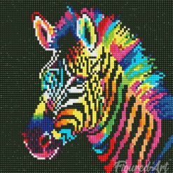 Figuredart Mini Diamond Painting 25X25Cm - Zbre Non | Broderie Diamant Animaux