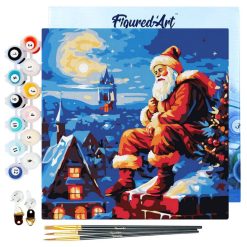 Figuredart Mini Peinture Par Numros 20X20Cm Avec Cadre Pre No00Ebl Sur Les Toits | Ville