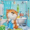 Figuredart Broderie Diamant - Chat Fait Sa Toilette | Broderie Diamant Animaux