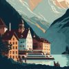 Figuredart Affiche Vintage Hallstatt | Ville