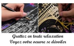 Figuredart Peinture Gratter - Hong Kong La Nuit | Peinture A Gratter