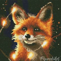 Figuredart Mini Diamond Painting 25X25Cm - Renard Roux Et Lumire | Broderie Diamant Animaux