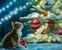 Figuredart Chat Et Boules De Noel | Noel