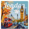 Figuredart Mini Peinture Par Numros 20X20Cm Avec Cadre Big Ben Londres | Affiche Vintage