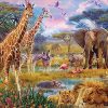 Figuredart Broderie Diamant - Animaux Dans La Savane | Broderie Diamant Paysages