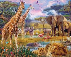 Figuredart Broderie Diamant - Animaux Dans La Savane | Broderie Diamant Paysages