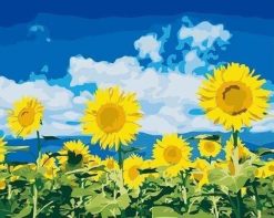 Figuredart Ciel Bleu Et Tournesols | Fleurs