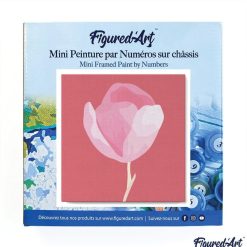 Figuredart Mini Peinture Par Numros 20X20Cm Avec Cadre Tulipe Sur Tige | Fleurs