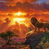 Figuredart Lion Au Coucher De Soleil | Paysages