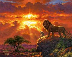 Figuredart Lion Au Coucher De Soleil | Paysages