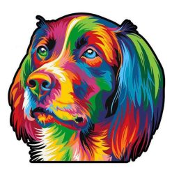 Figuredart Puzzle 2D En Bois - Chien Pop Art | Puzzle En Bois 2D