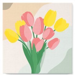 Figuredart Mini Peinture Par Numros 20X20Cm Avec Cadre Bouquet De Tulipes | Fleurs