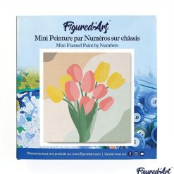 Figuredart Mini Peinture Par Numros 20X20Cm Avec Cadre Bouquet De Tulipes | Fleurs