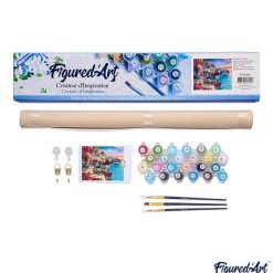 Figuredart Affiche De Voyage Santorin En Fleurs | Paysages