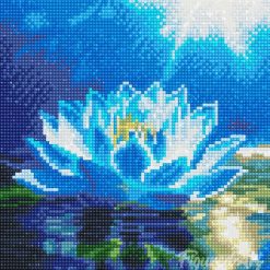 Figuredart Mini Diamond Painting 25X25Cm - Lotus Blanc Brillant | Broderie Diamant Fleurs