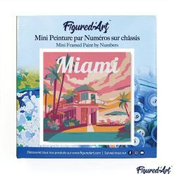 Figuredart Mini Peinture Par Numros 20X20Cm Avec Cadre Miami | Ville