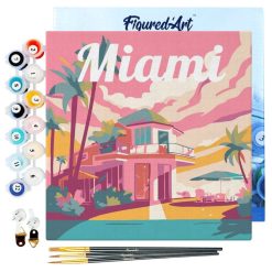 Figuredart Mini Peinture Par Numros 20X20Cm Avec Cadre Miami | Ville