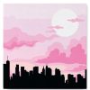 Figuredart Mini Peinture Par Numros 20X20Cm Avec Cadre New York Sous Un Ciel Ros | Paysages