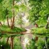 Figuredart Arbres Se Reflettant Dans L'Eau | Paysages