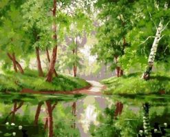 Figuredart Arbres Se Reflettant Dans L'Eau | Paysages