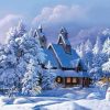 Figuredart Paysage D'Hiver Sous Un Ciel Bleu | Paysages