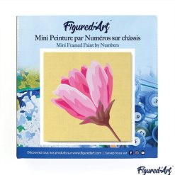 Figuredart Mini Peinture Par Numros 20X20Cm Avec Cadre Fleur Rose | Fleurs