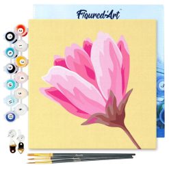 Figuredart Mini Peinture Par Numros 20X20Cm Avec Cadre Fleur Rose | Fleurs