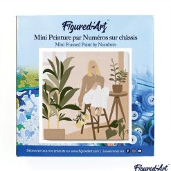 Figuredart Mini Peinture Par Numros 20X20Cm Avec Cadre Femme Et Bouquet | Fleurs