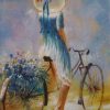 Figuredart Jeune Femme Bicyclette | Romantique