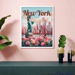 Figuredart Affiche De Voyage New York En Fleurs | Paysages