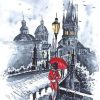 Figuredart Femme En Rouge Et Parapluie | Ville