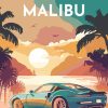 Figuredart Affiche Vintage Malibu | Paysages