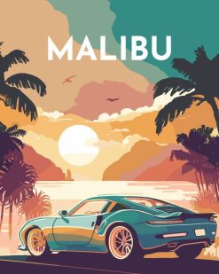 Figuredart Affiche Vintage Malibu | Paysages