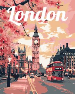 Figuredart Affiche De Voyage Londres En Fleurs | Affiche Vintage