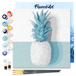 Figuredart Mini Peinture Par Numros 20X20Cm Avec Cadre Ananas | Fleurs