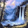 Figuredart Reflets Du Soleil Sur La Cascade | Paysages