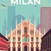 Figuredart Affiche Vintage Milan | Ville