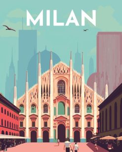 Figuredart Affiche Vintage Milan | Ville